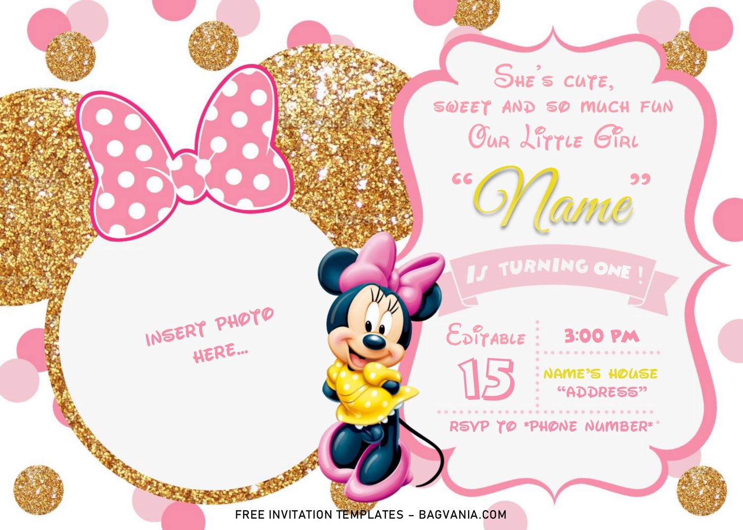 birthday invitation templates minnie mouse