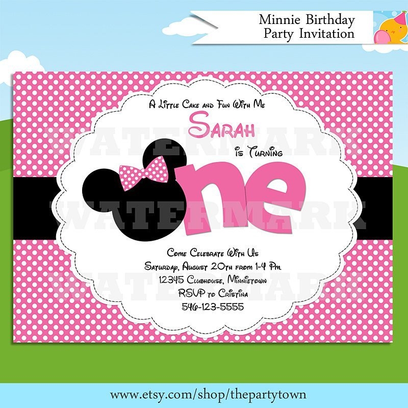 Minnie Mouse Blank Invitations Templates Free