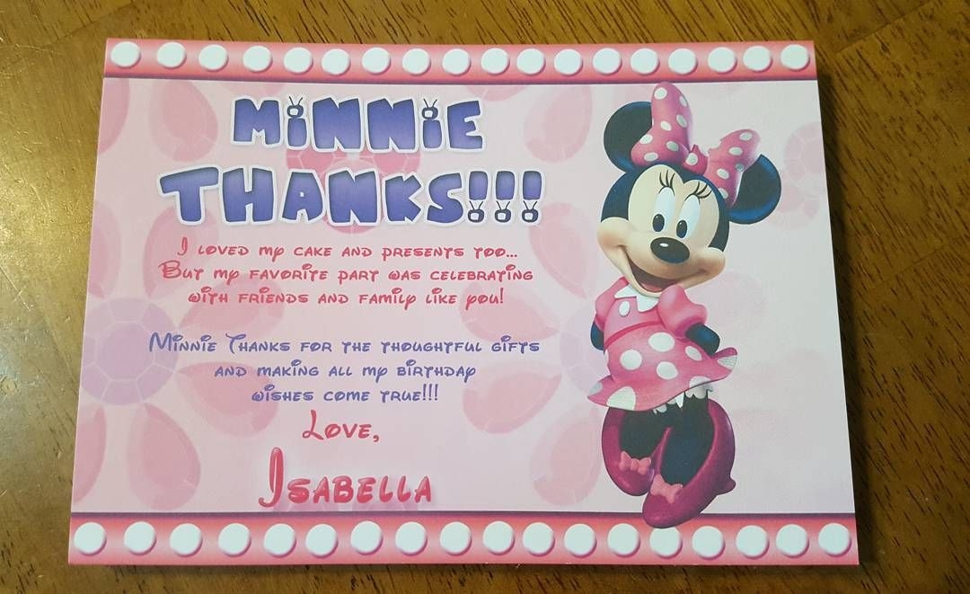 minnie mouse thank you cards printable