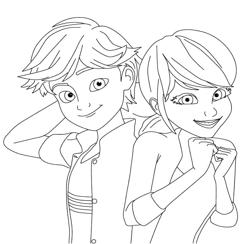 Ladybug And Cat Noir Coloring Pages