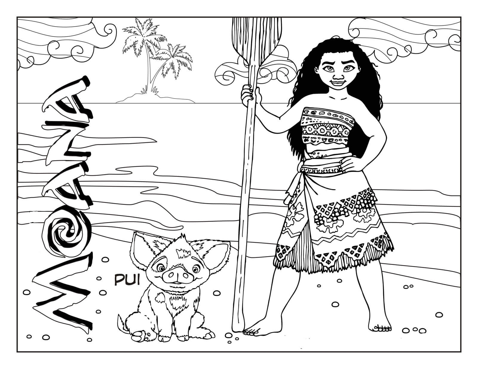 Moana Coloring Pages Coloring rocks