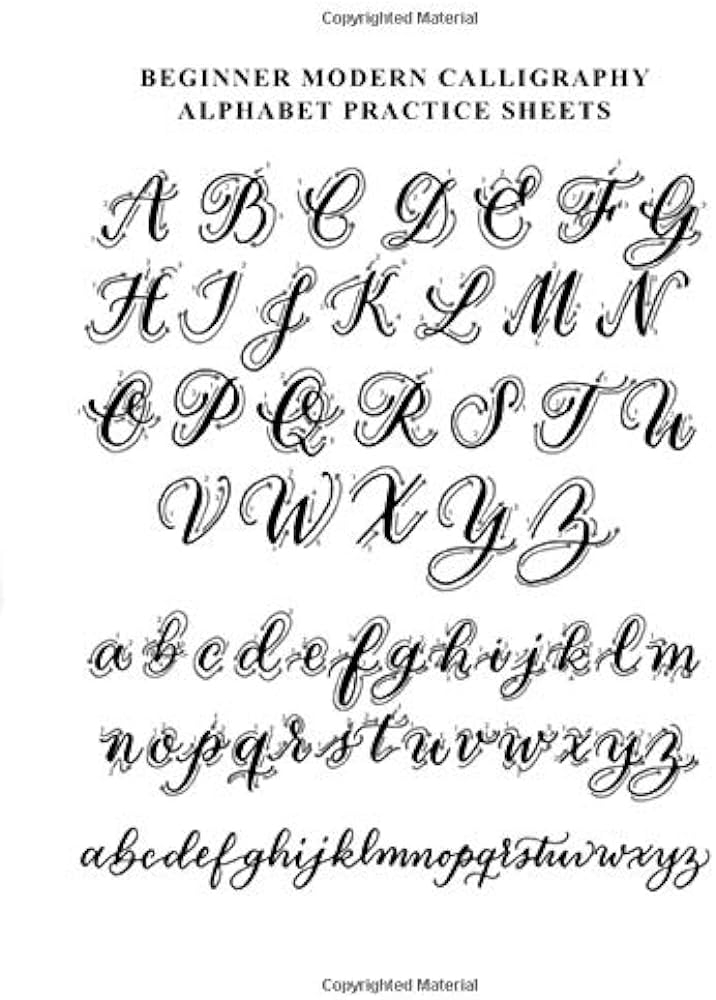calligraphy alphabet worksheets