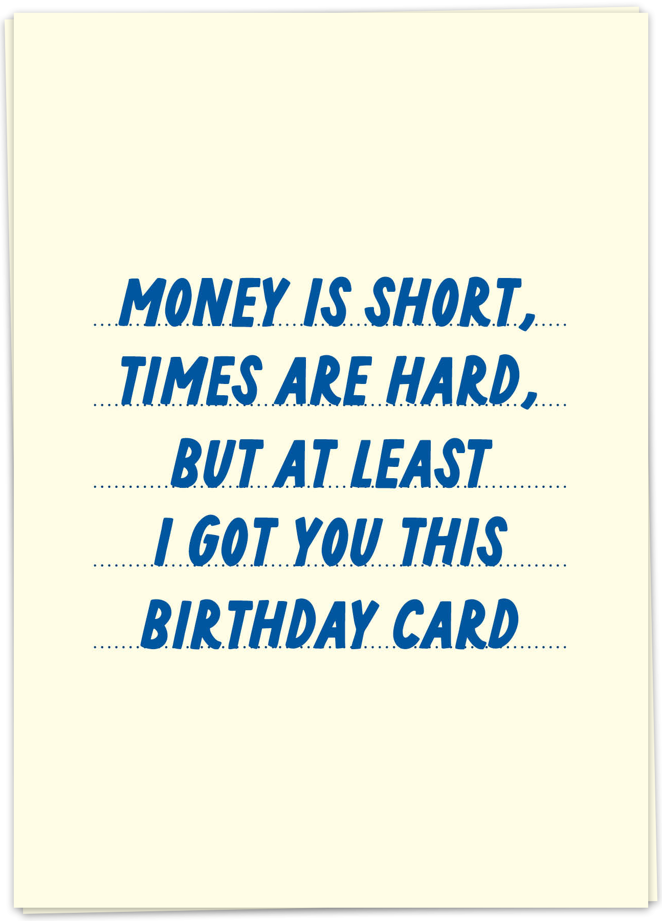money's short times are hard christmas card printable
