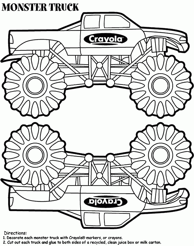 Monster Truck Coloring Pages Free Coloring Home