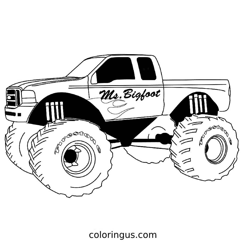 monster truck coloring pages free