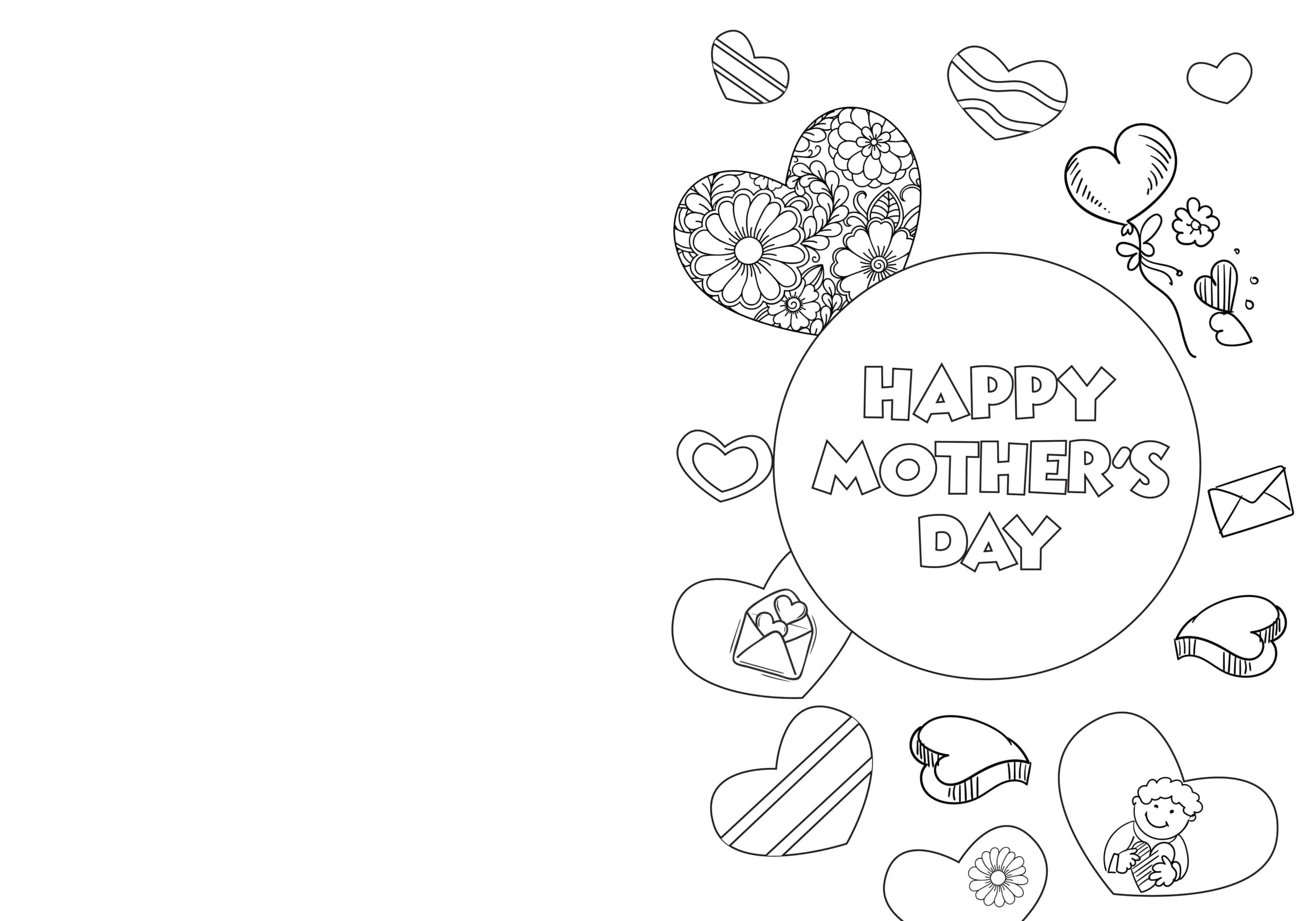 Mother 39 s Day Printable Cards To Color