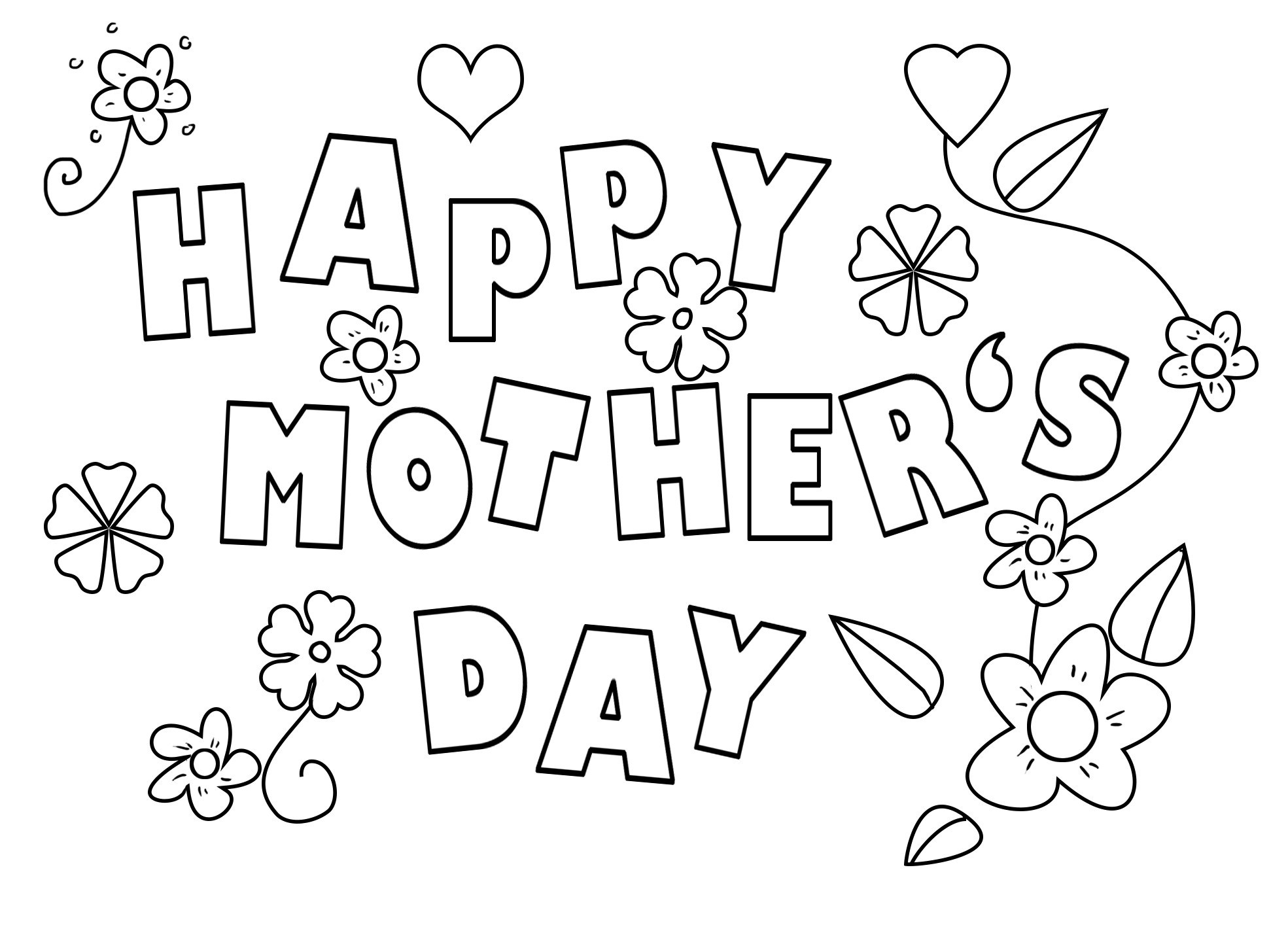 Mother's Day Printable Coloring Pages