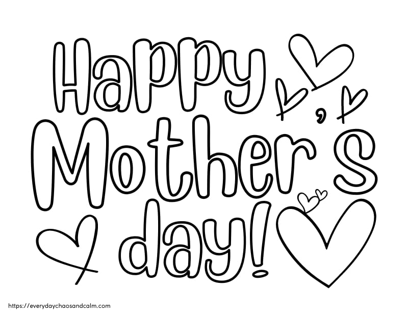 mothers day card printable coloring