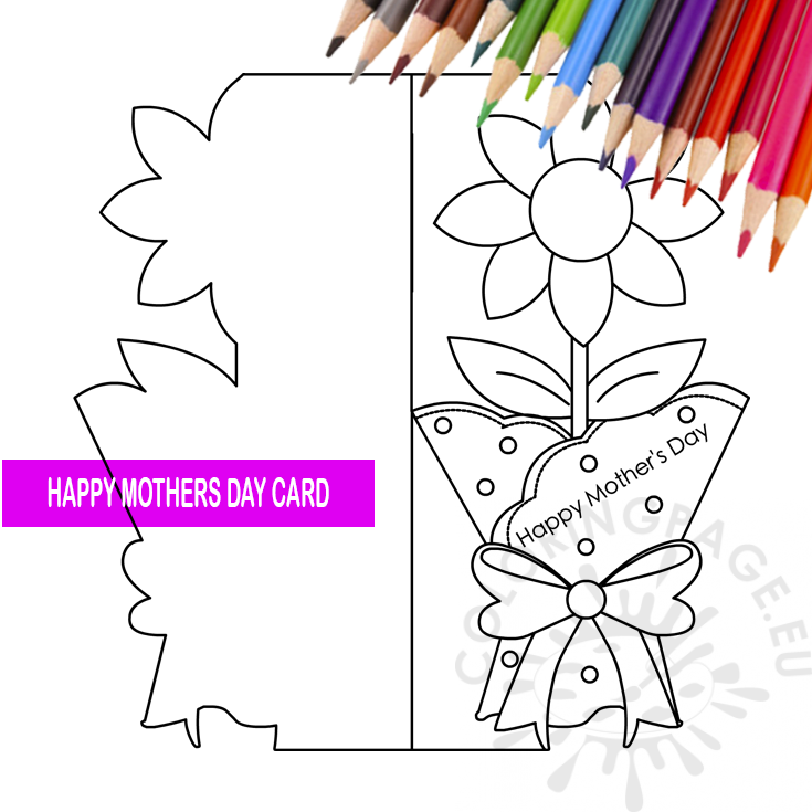 mothers day card printable black and white