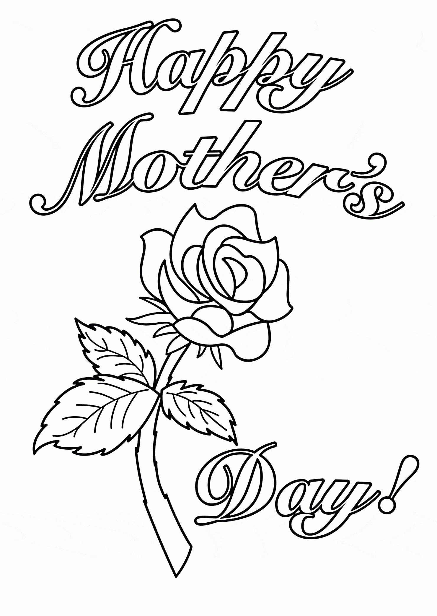 printable black and white mothers day cards