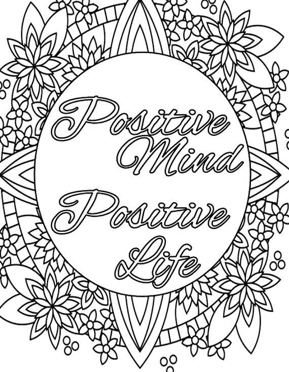 Motivational Coloring Pages Positive Mind Free Printable Coloring Pages