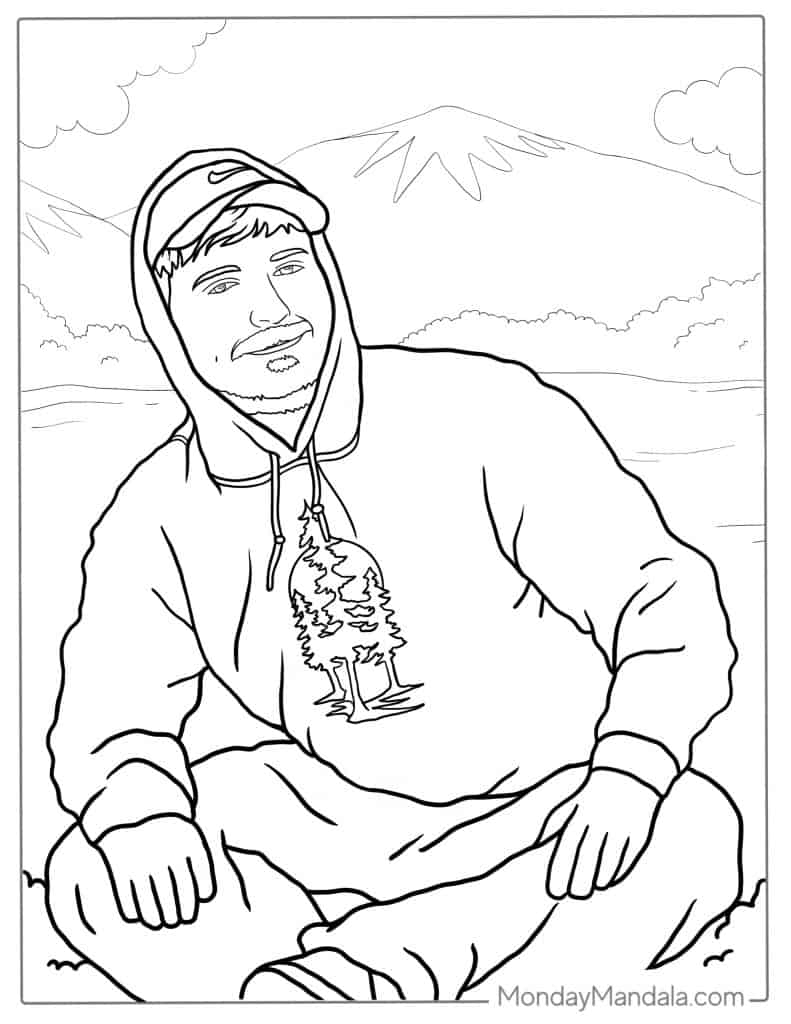 Mr Beast Coloring Page Free PDF Printables Coloring Home