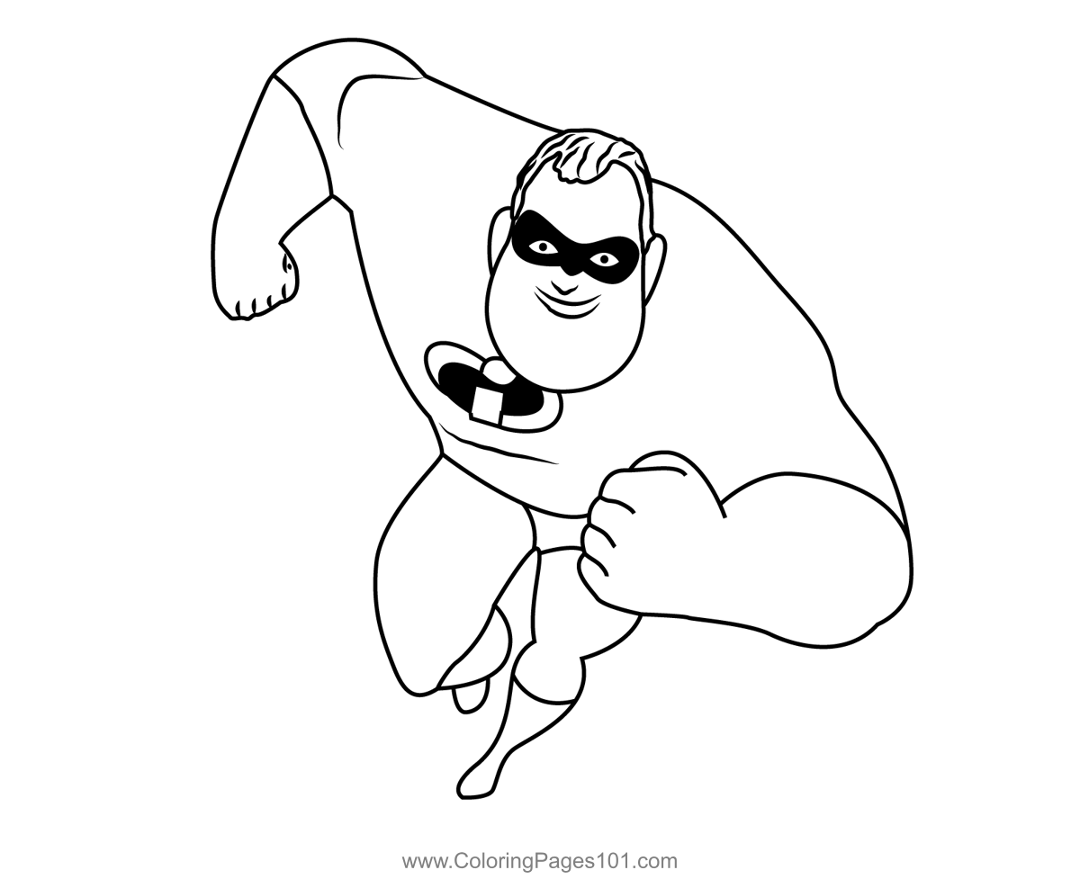 Mr Incredible Coloring Page For Kids Free The Incredibles Printable