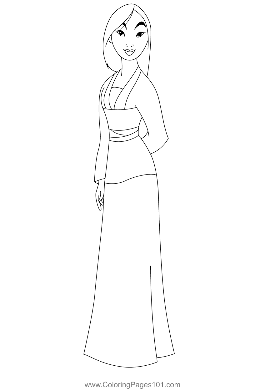 Mulan Coloring Page For Kids Free Mulan Printable Coloring Pages