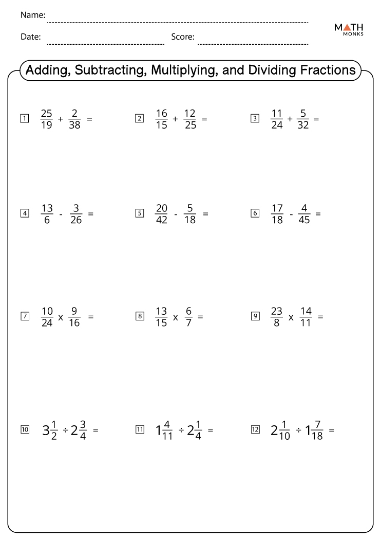 division as fractions worksheets