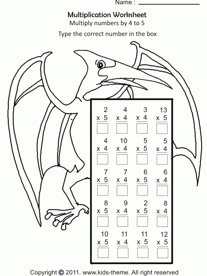 Multiplication Coloring Pages