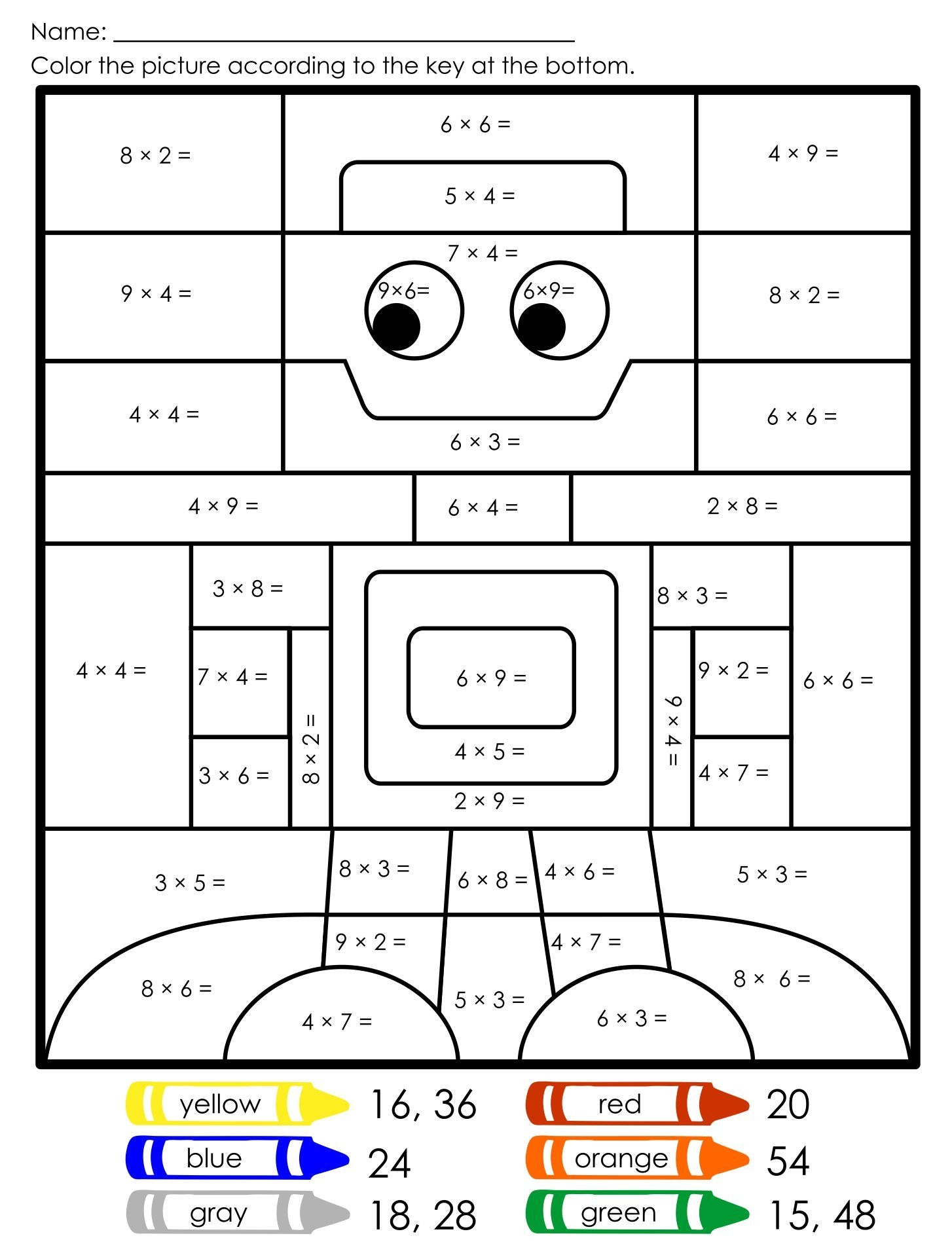 Multiplication Coloring Worksheets 10 Free PDF Printables
