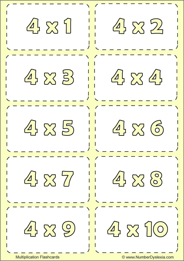 Multiplication Flash Cards Printable Paper Trail Design 51 OFF