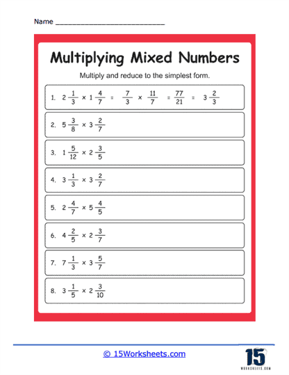 Multiplying Mixed Numbers With Whole Numbers Worksheets Worksheets 