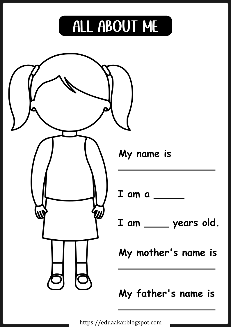 Myself Worksheet English Class Learn English Alphabet Activities