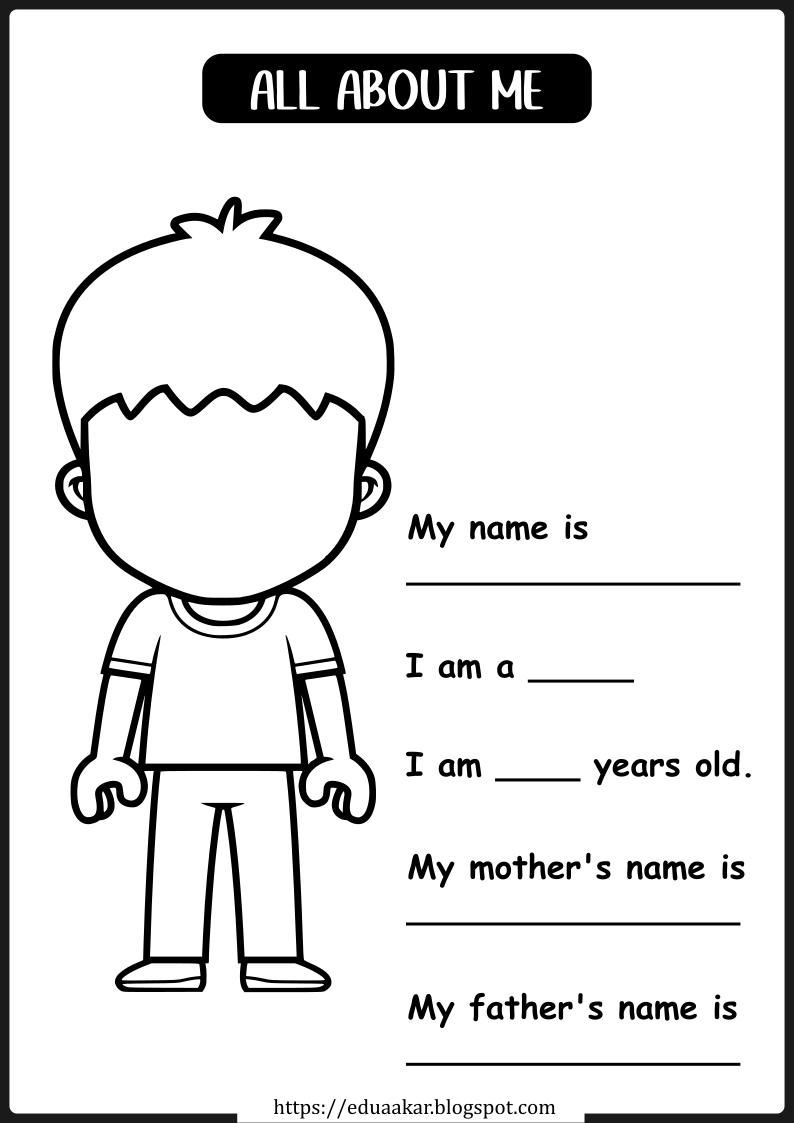 all about myself worksheet