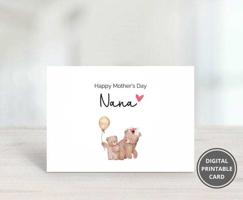Nana Mothers Day Card Printable Mothers Day Card For Nana