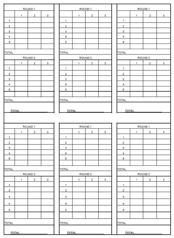 nasp archery score card printable