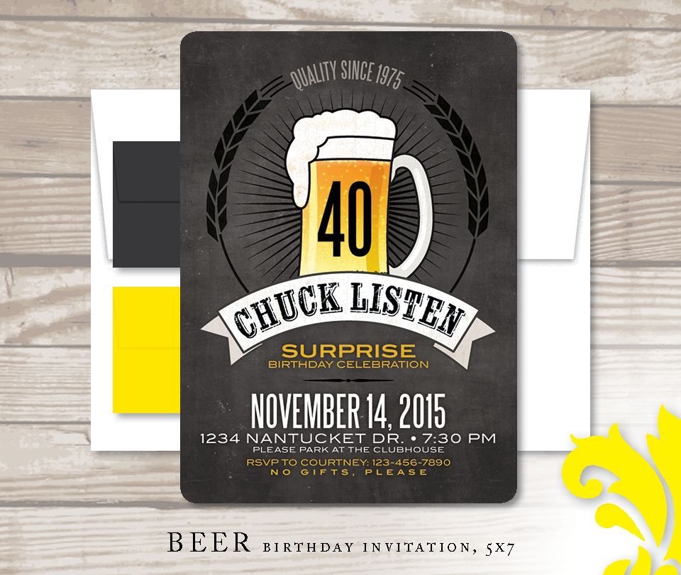 Nealon Design BEER Birthday Invitation