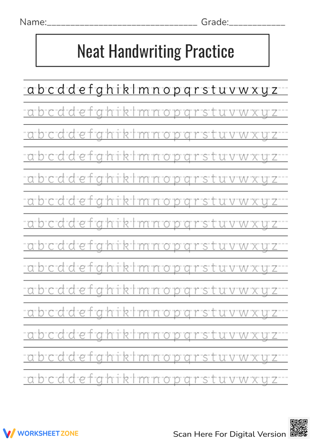 Neat Print Handwriting Practice Sheets A Servants Walk Worksheets
