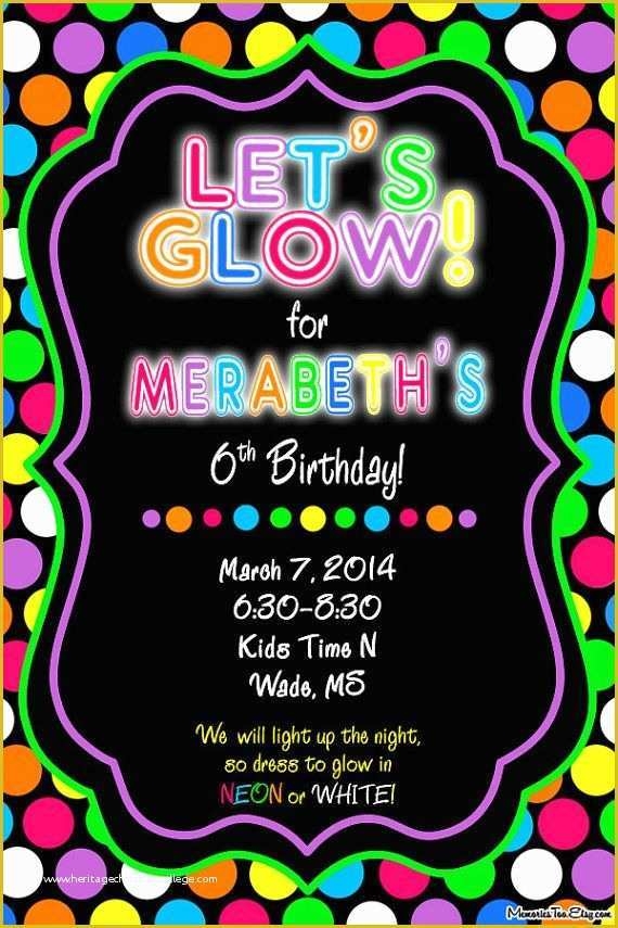 Neon Party Invitations Templates Free Of Party Invitation Templates