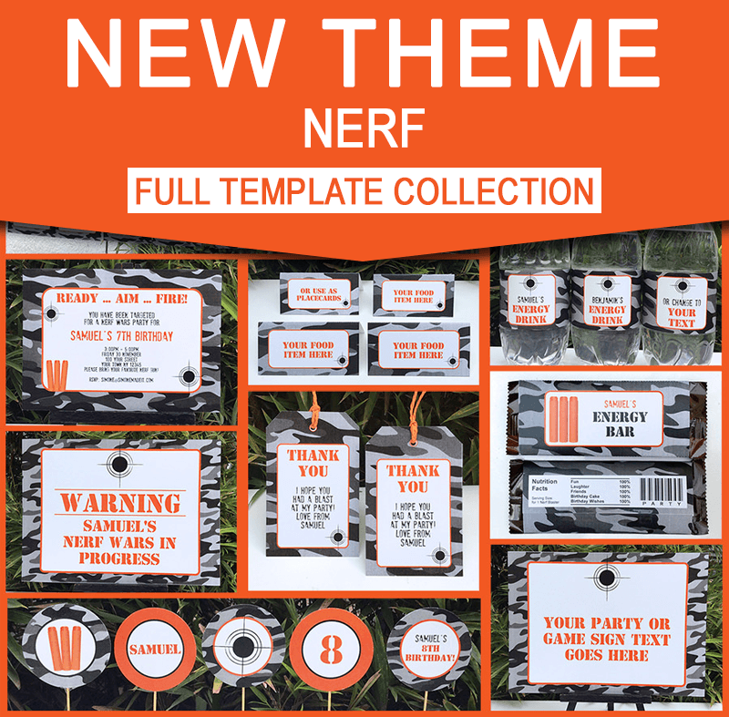 nerf printable birthday cards