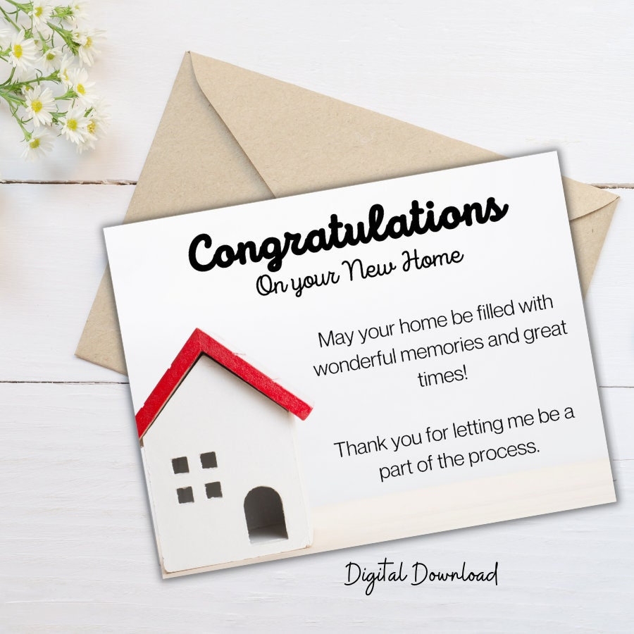 new home printable card - free