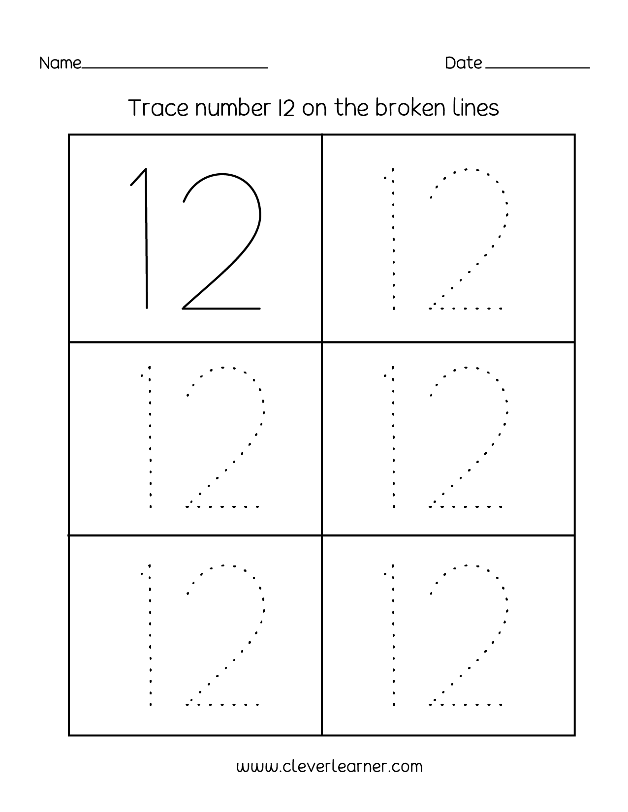 Number 12 Preschool Worksheets PreschoolWorksheet
