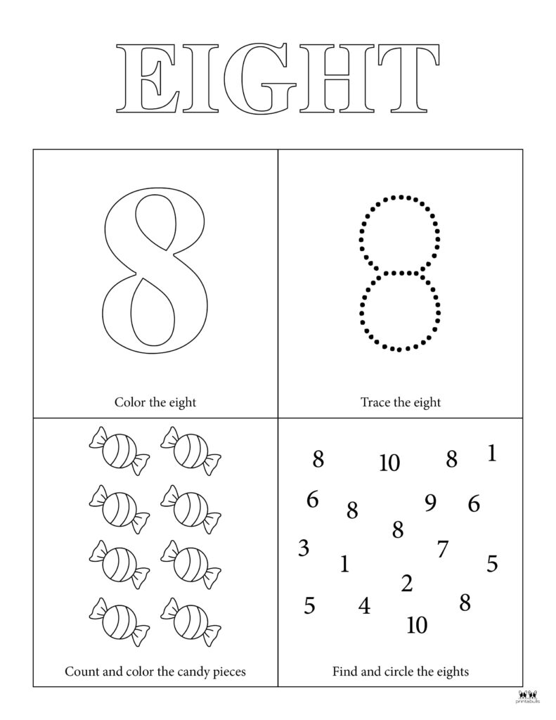 Number 8 Tracing Worksheets 15 FREE Pages Printabulls Worksheets 
