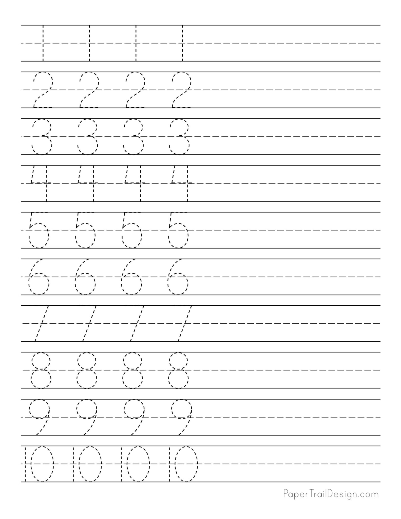 Number Tracing Practice
