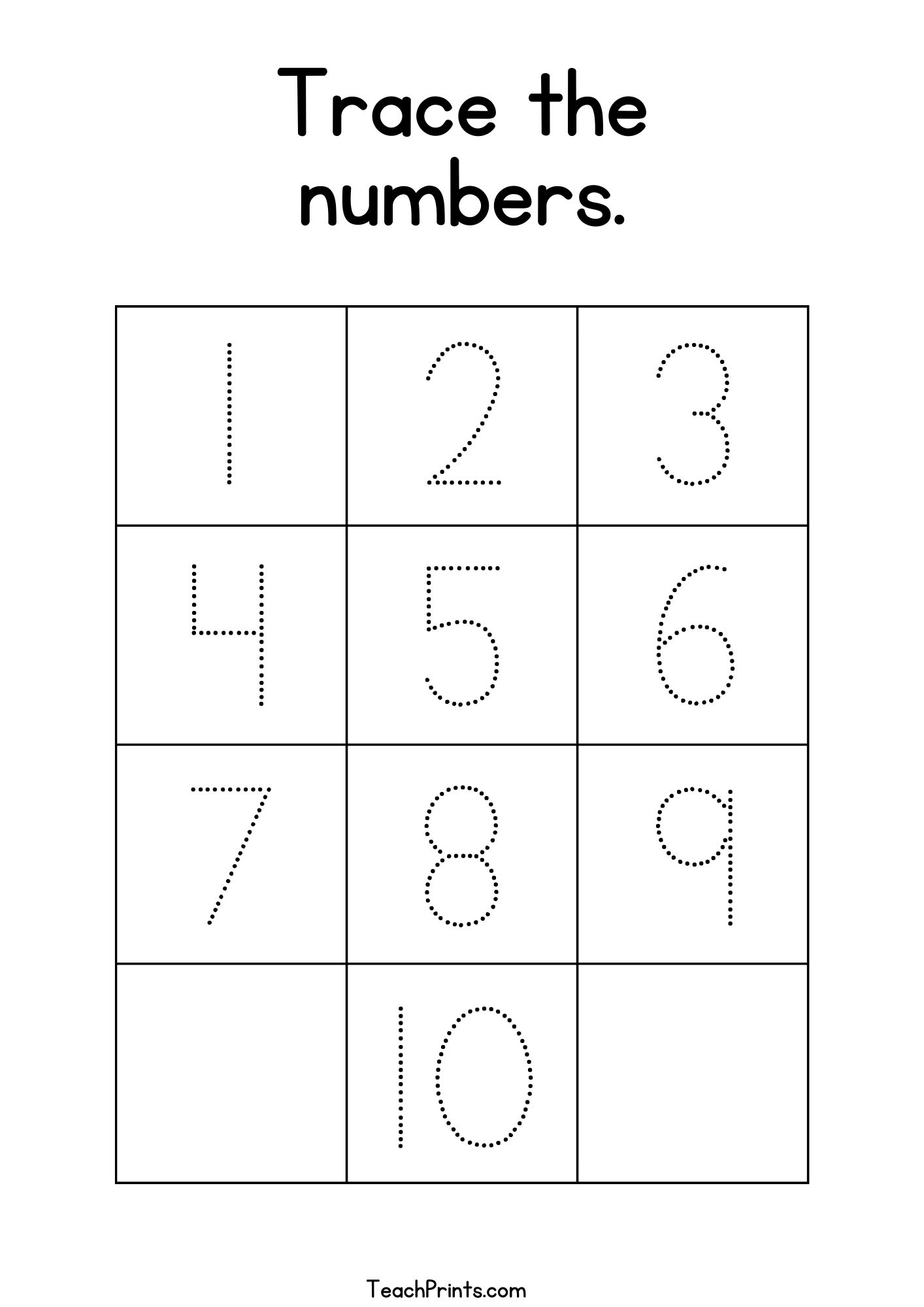 Number Tracing Worksheets Free Printables Teach Prints