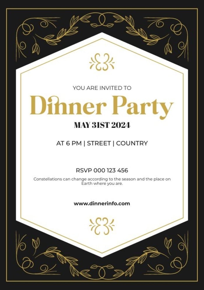 Official Dinner Invitation Card Template Infoupdate