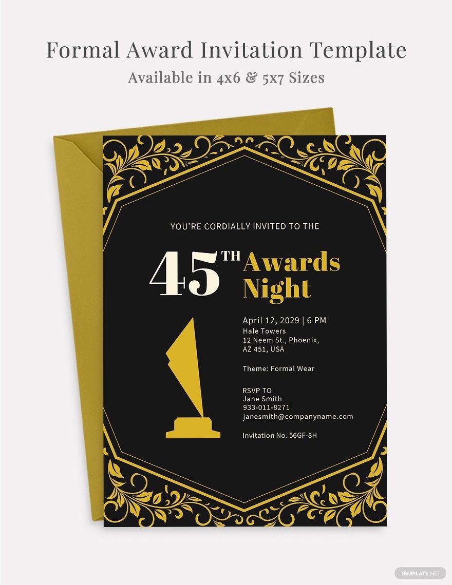 award ceremony invitation email template
