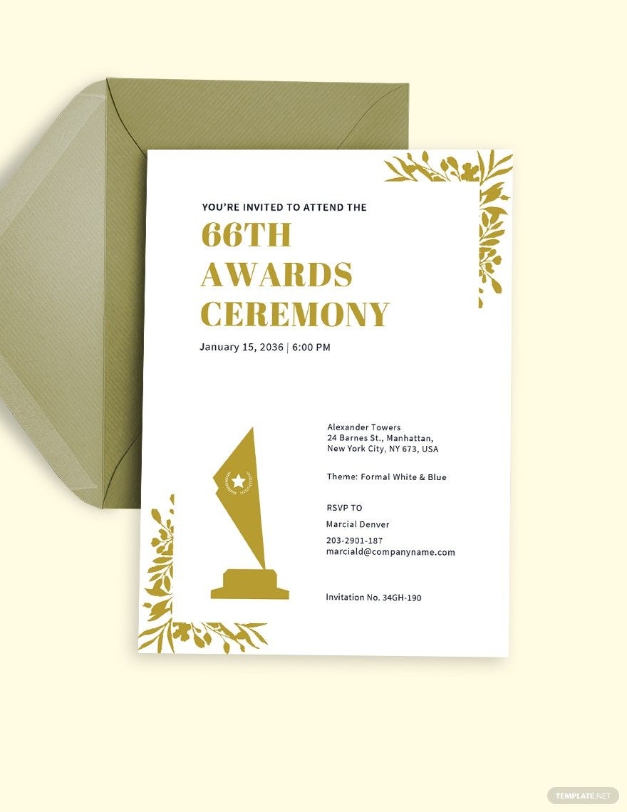 Official Invitation Email For Award Ceremony Invitation Template