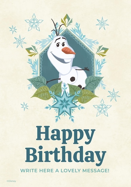 olaf birthday card printable