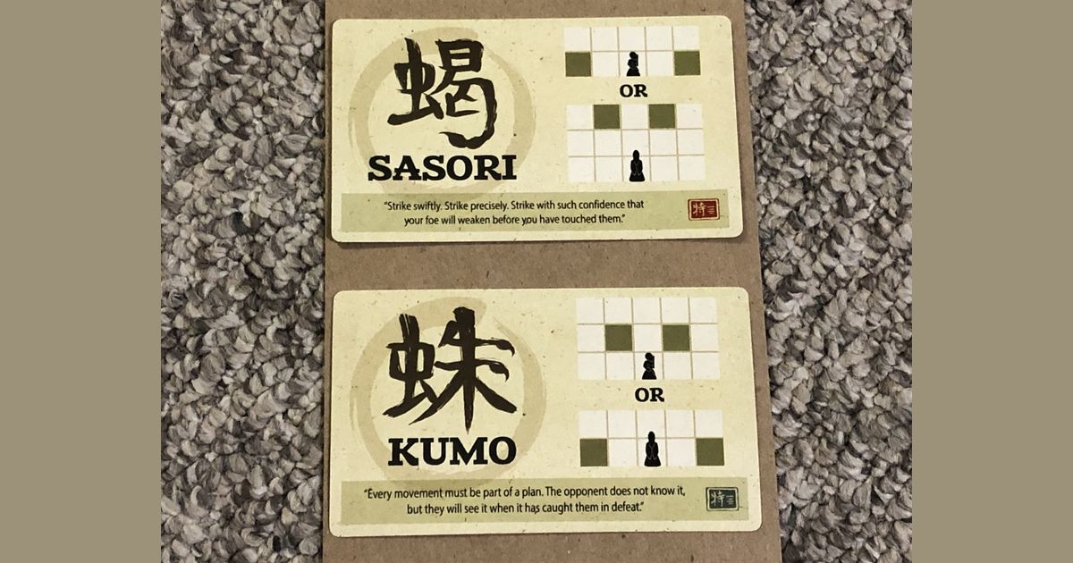Onitama Kumo And Sasori Promo Cards Board Game BoardGameGeek