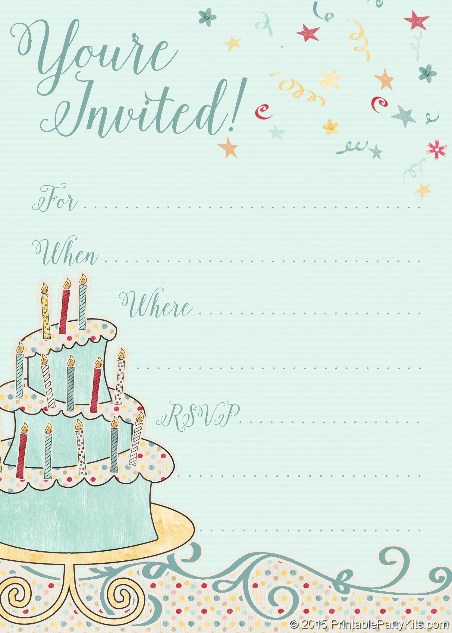 printable birthday card invitations