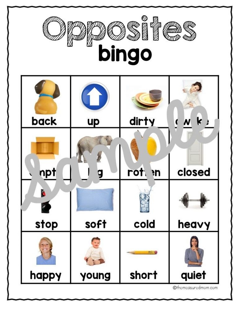 Opposite Activities Pack Opposites Preschool Activities Printable 