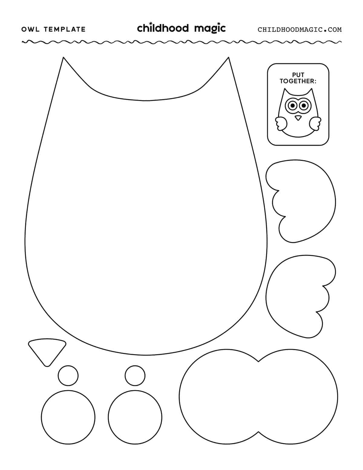 free owl template printable
