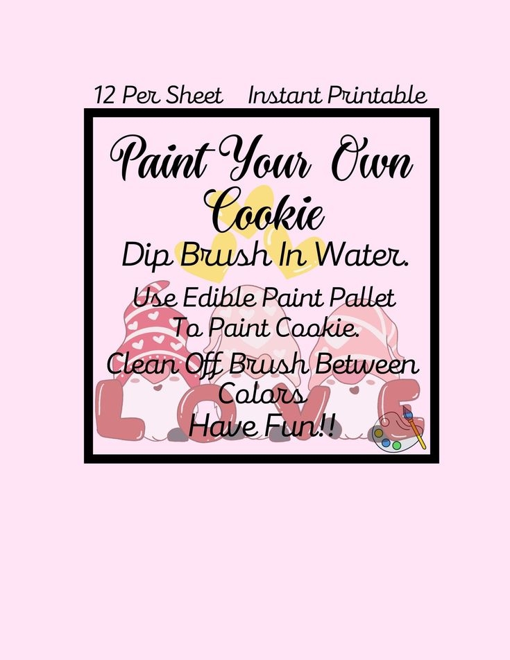 PAINT Your Own GNOME COOKIE 2 5 X 2 5 Instant Printable Printable