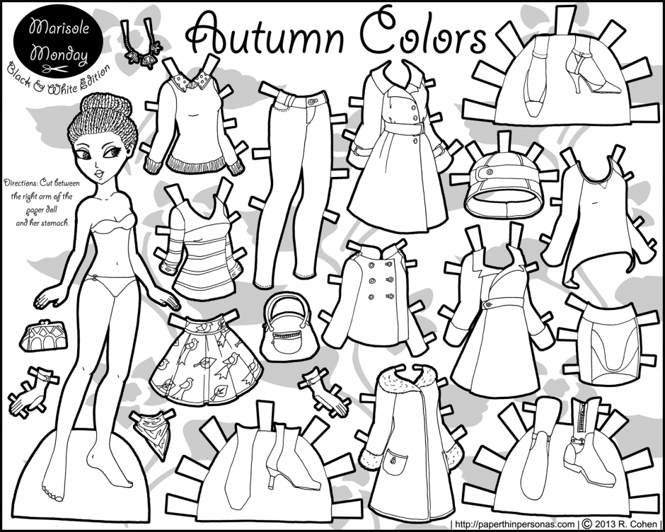 Paper Doll Coloring Page Coloring Home