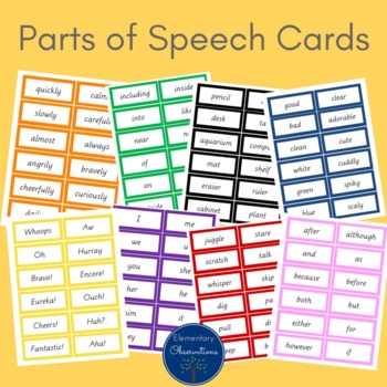Parts Of Speech Cards Printable