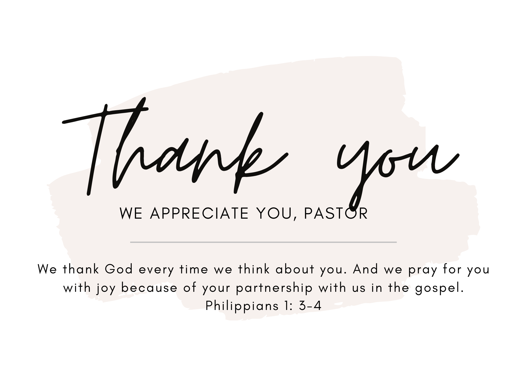 Pastor Appreciation Card