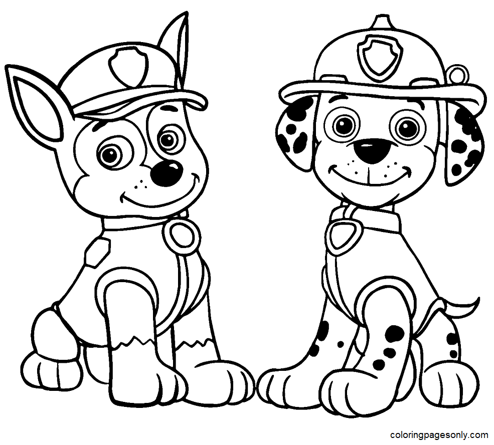 Paw Patrol Coloring Page Marshall
