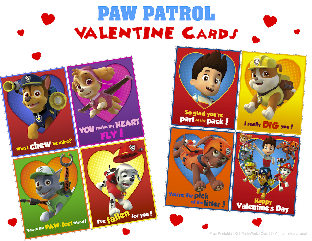 Paw Patrol Free Printable Printable Valentine Cards Printable Templates